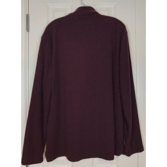 Concepts By Claiborne Mens Large Long Sleeve Half Zip Pullover Maroon Sweater - Picture 4 of 6